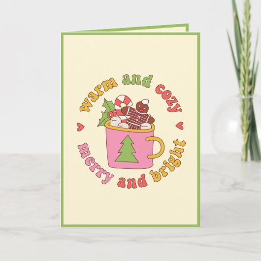 Custom Vintag Retro "Warm & Cosy" Weihnachten (Vorderseite)