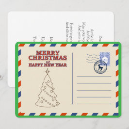 Custom Vintag Retro Weihnachtsbaum JahreszeitGruß Feiertagskarte