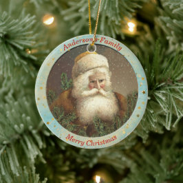 Custom Vintag St. Nicholas Fern Weihnachten Keramik Ornament