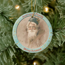 Custom Vintag St Nicholas Snowfall Weihnachten Keramik Ornament