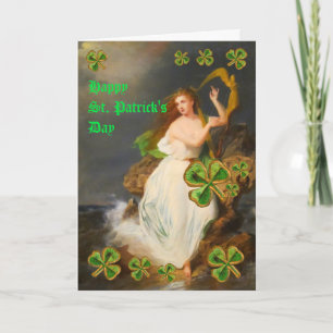Custom Vintag St. Patrick's Day Harp of Erin Karte