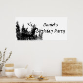 Custom Vintag Stag Birthday Party Banner Poster (Küche)