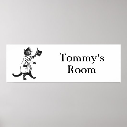 Custom Vintag Top Hat Cat Banner Poster (Vorne)
