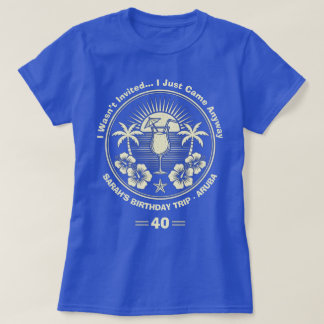 Custom Vintag Tropical Birthday Trip T-Shirt