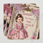 Custom Vintag Viktorianisch Princess 6. Geburtstag Einladung (Vorne/Hinten)