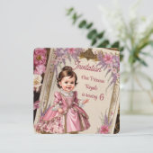 Custom Vintag Viktorianisch Princess 6. Geburtstag Einladung (Stehend Vorderseite)