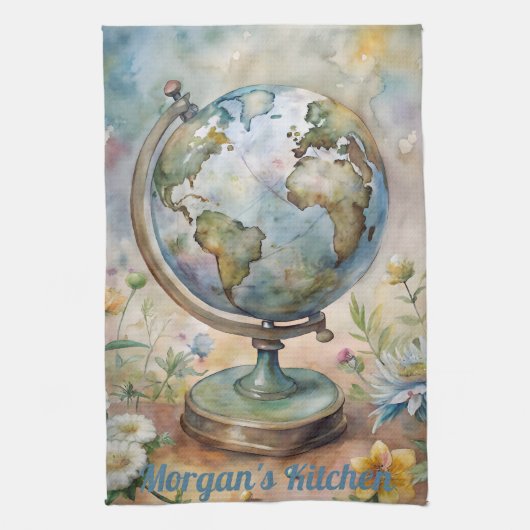 Custom Vintag World Travel Art Geschirrtuch (Vertikal)