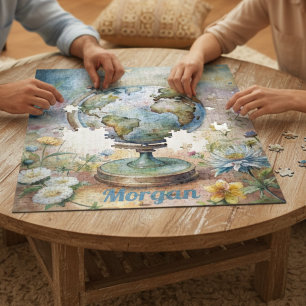 Custom Vintag World Travel Art Puzzle