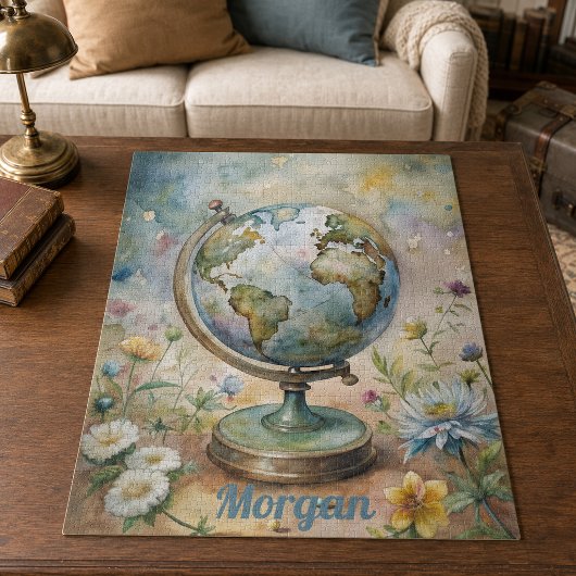 Custom Vintag World Travel Art Puzzle