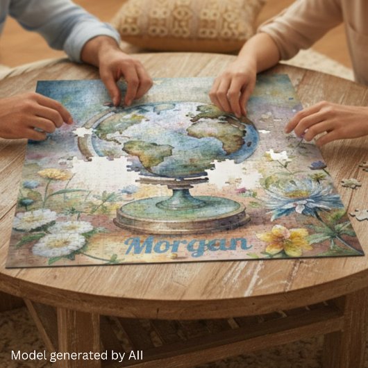 Custom Vintag World Travel Art Puzzle