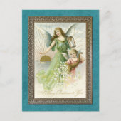 Custom Vintage Antike Holiday Seasons Greetings Postkarte (Vorderseite)