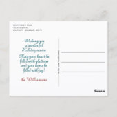 Custom Vintage Antike Holiday Seasons Greetings Postkarte (Rückseite)