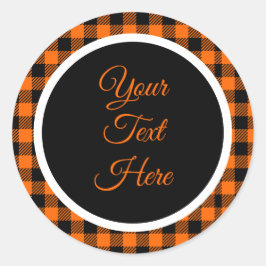 Custom Vintage Christmas Bauernhof Buffalo Karo Runder Aufkleber