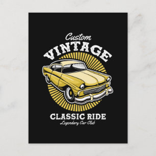 Custom Vintage Classic Ride Auto Club Postkarte