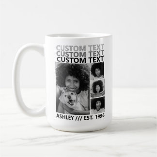 Custom Vintage Create Your Own 4 Photo Collage Kaffeetasse