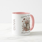 Custom Vintage Floral Botanical Tasse (VorderseiteRechts)