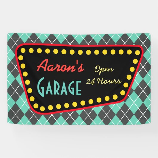 Custom Vintage Garage Sign  Banner (Horizontal)