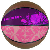 Custom Vintage Gothic Rose Engraving Basketball (Vorderseite)