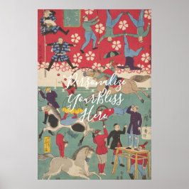 CUSTOM Vintage Japanese Circus Art Print  Poster