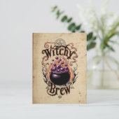 Custom Vintage Niedlich Spooky Script Halloween He Postkarte (Stehend Vorderseite)