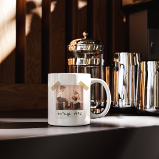 Custom Vintage Photo And Year Birthday Customazed Tasse