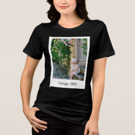 Custom Vintage Photo And Year Nostalgic Birthday Tri-Blend Shirt