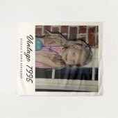 Custom Vintage Photo Birthday Party Wandteppich (Vorderseite (Horizontal))