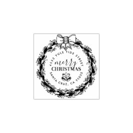 Custom Vintage Weihnachtsfeier Rücksendeadresse Gummistempel