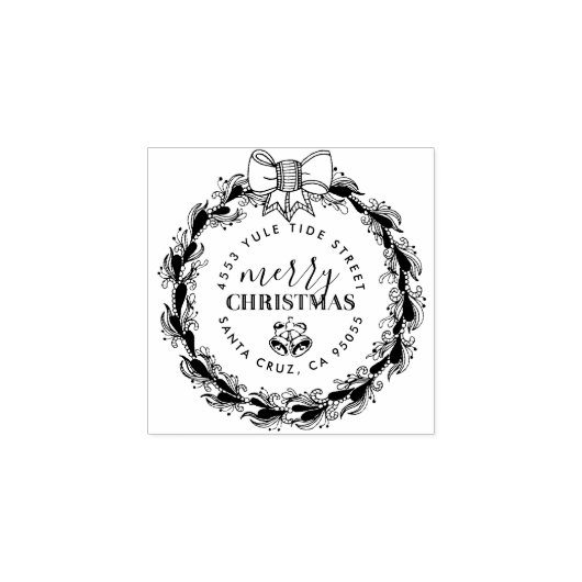 Custom Vintage Weihnachtsfeier Rücksendeadresse Gummistempel (Prägung)