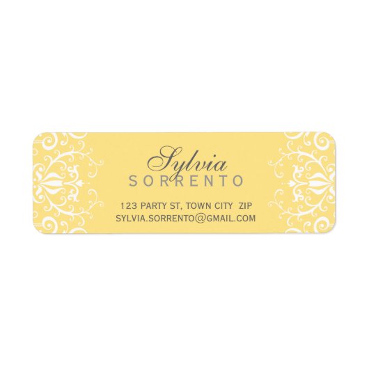 CUSTOM Vintager, filigraner Damast, blassgelb (Vorne)