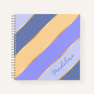 Custom Violet Blau Lila Gelb Gold Streifen Notizblock