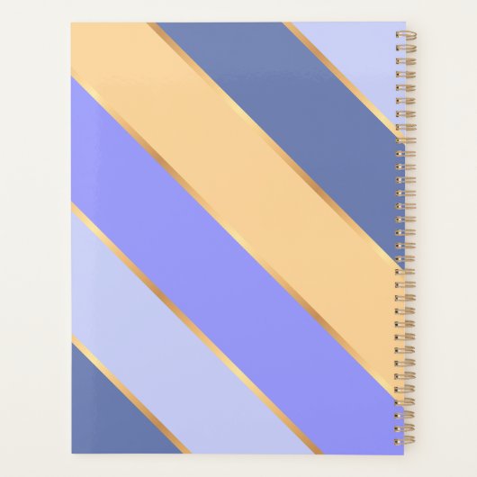 Custom Violet Blau Lila Gelb Gold Streifen Planer (Rückseite)