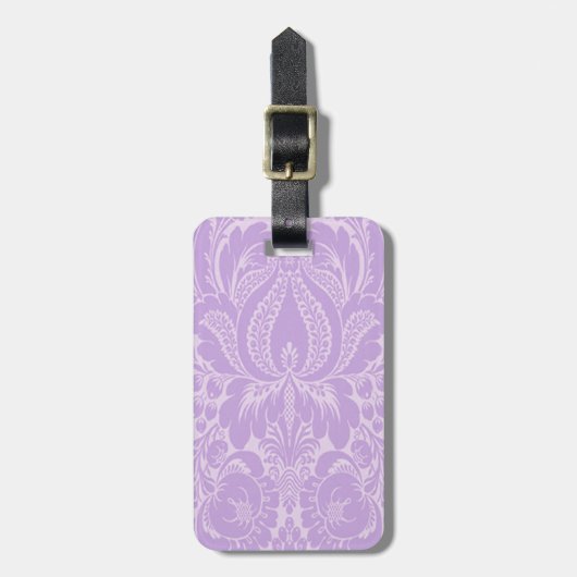 Custom Violet Fantasy Floral Luggage Tag Gepäckanhänger (Vorderseite vertikal)