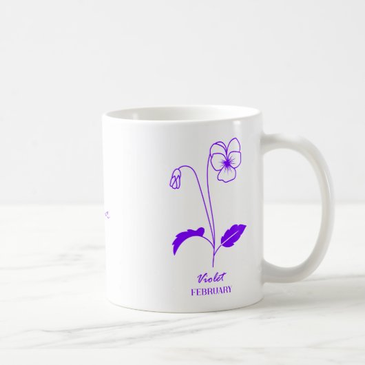 Custom Violet Februar Individuelle Name Tasse (Rechts)