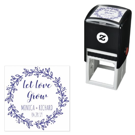 Custom Violet Gelassen Liebe Grow Typografy Hochze Permastempel (Beispiel)