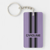 Custom Violet Lila Black Auto Race Sport Strip Schlüsselanhänger (Vorderseite)