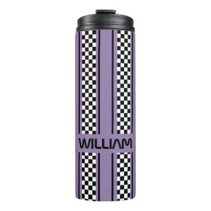 Custom Violet Lila Black Race Sport Strip Thermosbecher