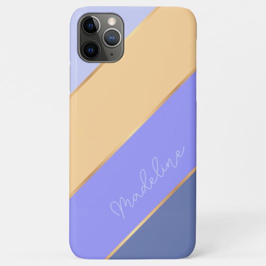 Custom Violet Lila Blue Pastellgelbe Streifen Case-Mate iPhone Hülle (Rückseite)