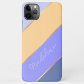 Custom Violet Lila Blue Pastellgelbe Streifen iPhone Hülle (Rückseite)