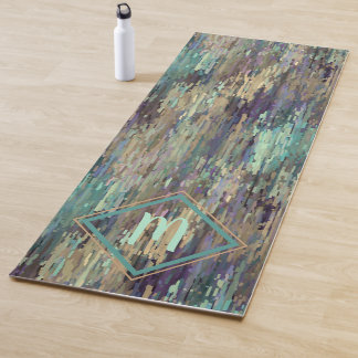 Custom Violet Lila Taupe Aquamarine Treppe Kunstvo Yogamatte