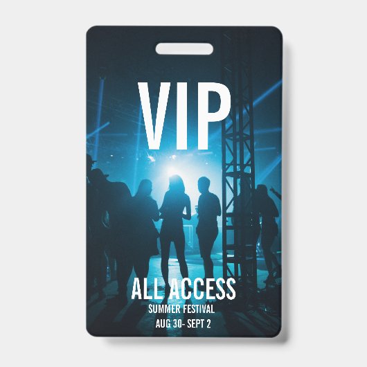 Custom VIP All-Access Concert Event Pass Female Ausweis (Vorderseite)