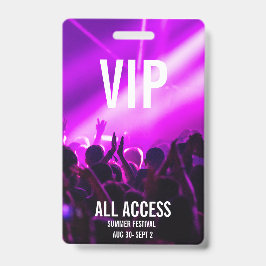 Custom VIP All-Access Concert Event Pass Lila Ausweis