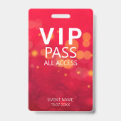 Custom VIP All Access Event Bokeh Orbs Red Ausweis (Vorderseite)