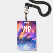 Custom VIP All-Access Konzert Event Pass farbenfro Ausweis (Vorderseite mit Schlüsselband)