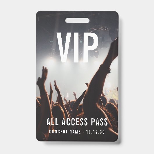 Custom VIP All Access Pass Konzert Event Ausweis (Vorderseite)