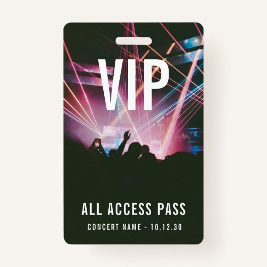 Custom VIP All Access Pass Konzert Event Ausweis (Vorderseite)