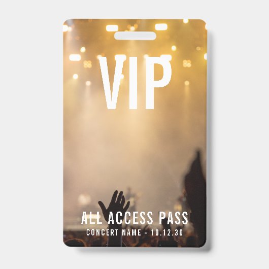 Custom VIP All Access Pass Konzert Event Ausweis (Vorderseite)
