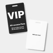 custom vip All Access Pass Konzert Pass Abzeichen Ausweis (Vorder- & Rückseite)