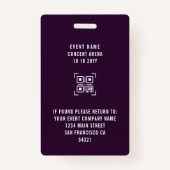 Custom VIP All Access Pass QR Code Disco Ball Ausweis (Rückseite)