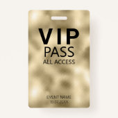 Custom VIP All Access QR Code Event Gold Foil Ausweis (Vorderseite)